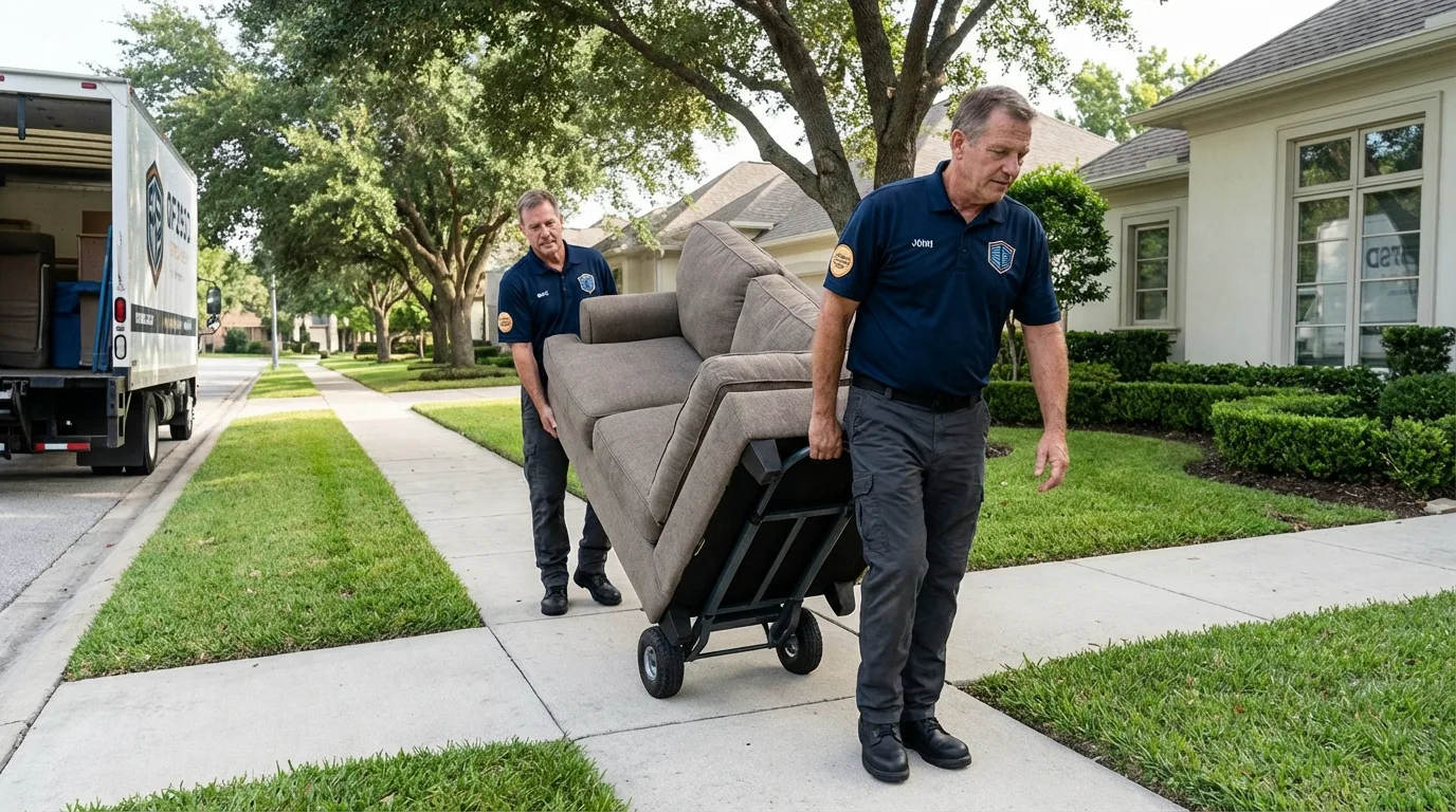 Local residential moving crew loading furniture in Wrightsville, GA